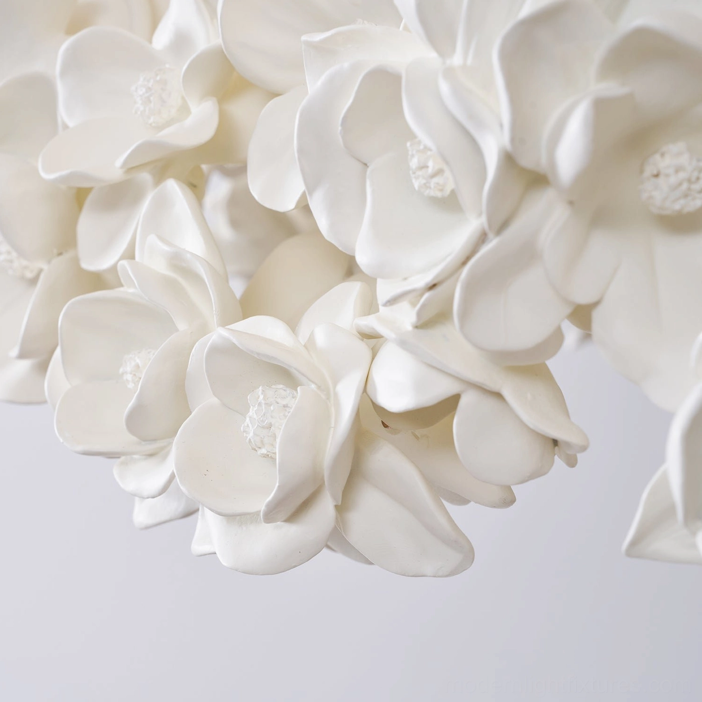 Florentine Petals vintage gold floral chandelier retail display presentation