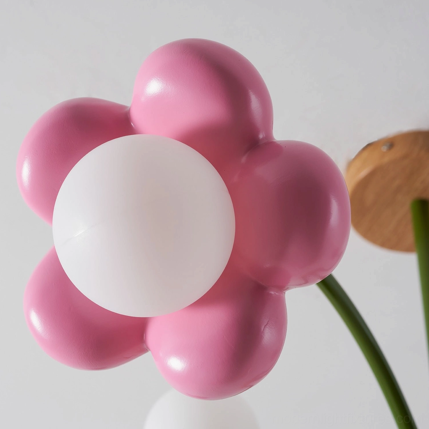 Flower pendant light fixture professional product photography with controlled lighting and backdrop