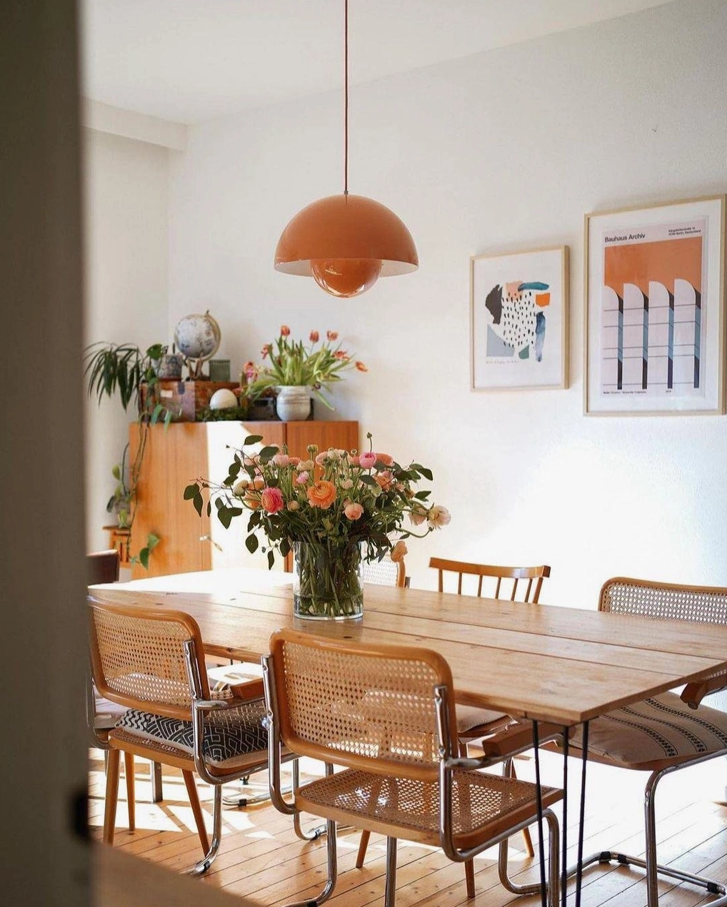 Flowerpot pendant light with Klein blue finish in Scandinavian interior setting