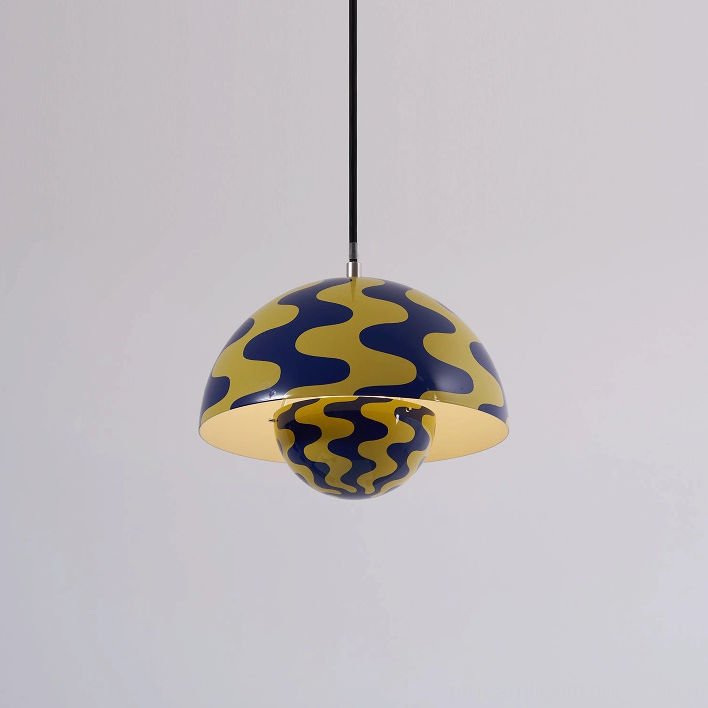 Flowerpot pendant light in neutral matte finish blending seamlessly in minimalist interior
