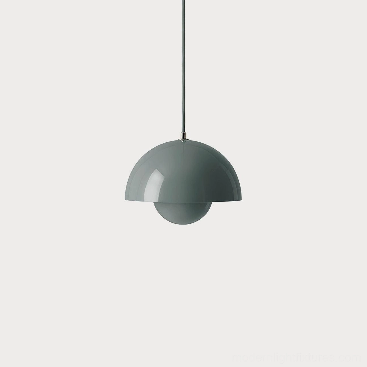 Flowerpot pendant light illuminating modern family dining space with contemporary table