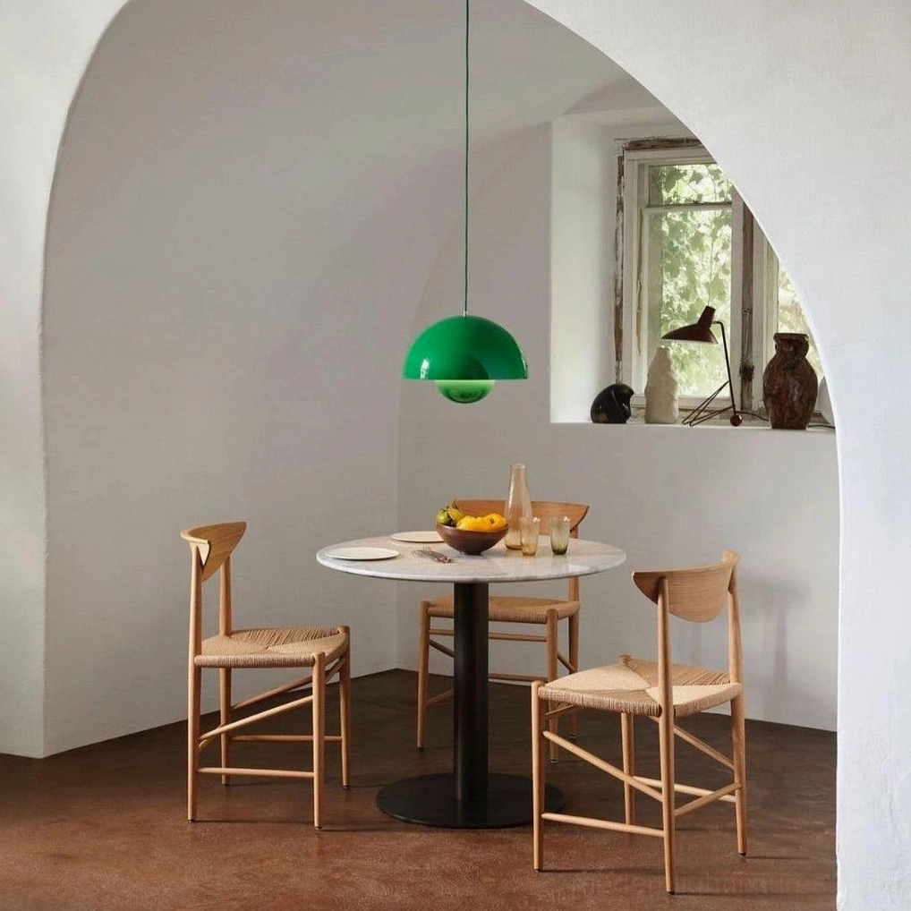 Flowerpot pendant light installation on sloped ceiling demonstrating 30 degree compatibility