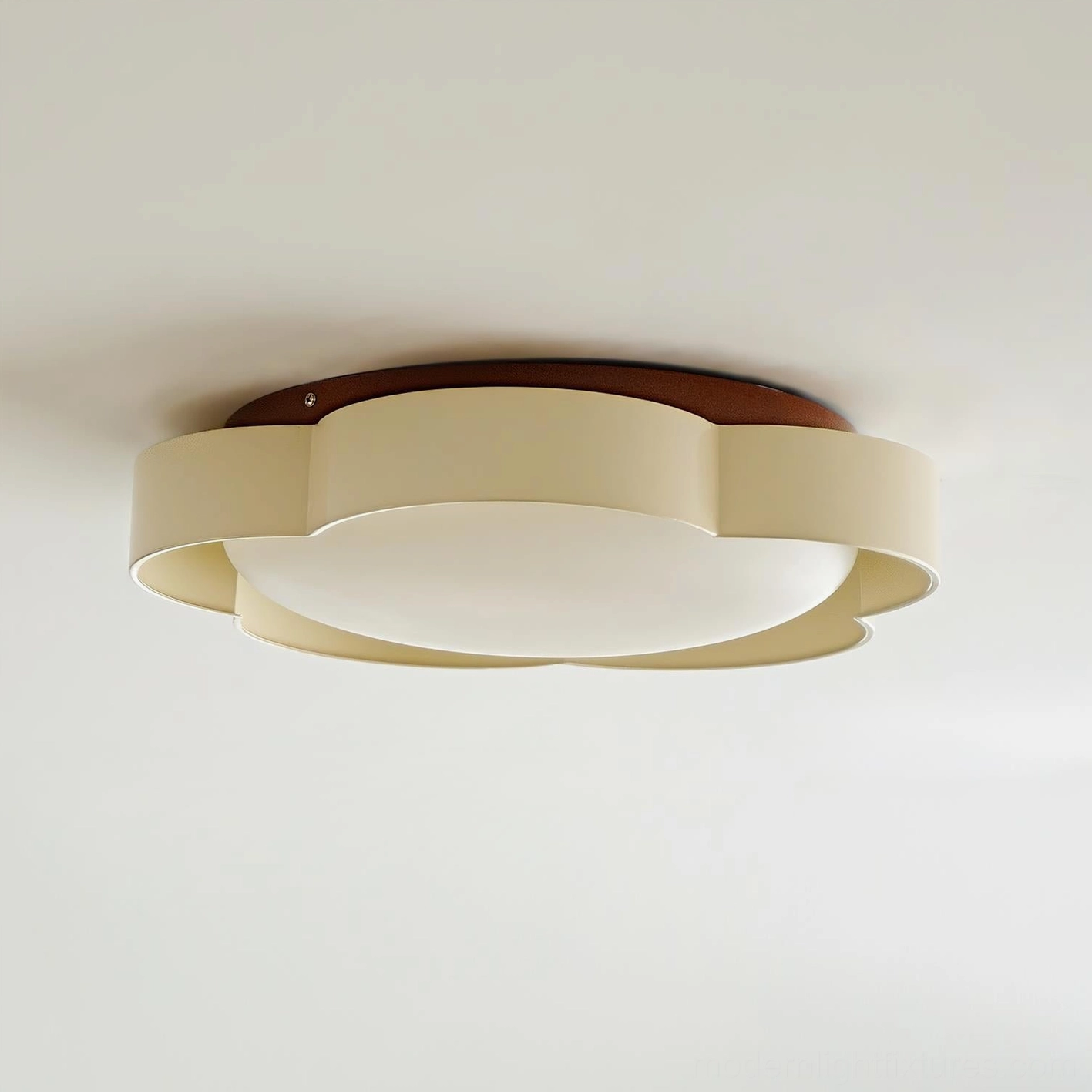 Flush mount ceiling light fixture detail - layered flower shape with acrylic panels