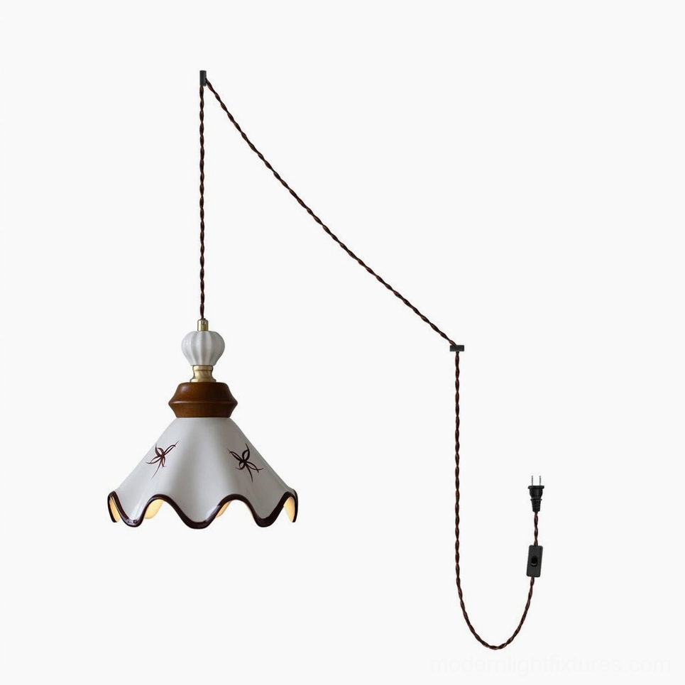 Fluted Scallop or Smooth Plate ceramic pendant light showing vertical detailing and refined silhouette against neutral backdrop