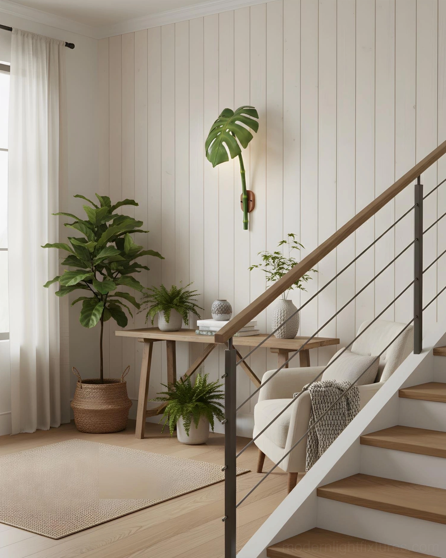 Folium leaf-shaped wall sconce creating ambient lighting with natural shadow play effect