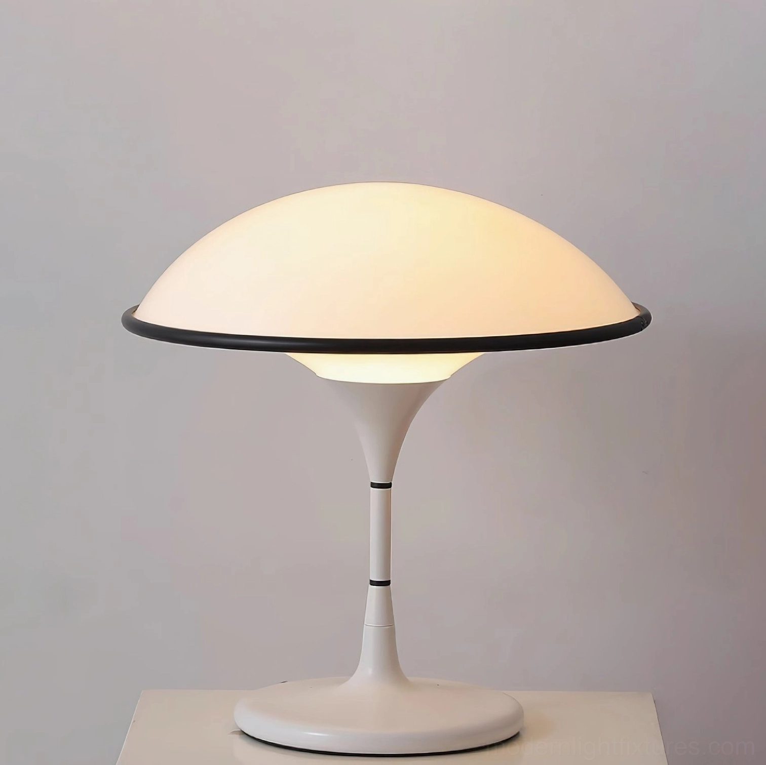 Fontana mushroom table lamp lighting detail warm glow ambient illumination