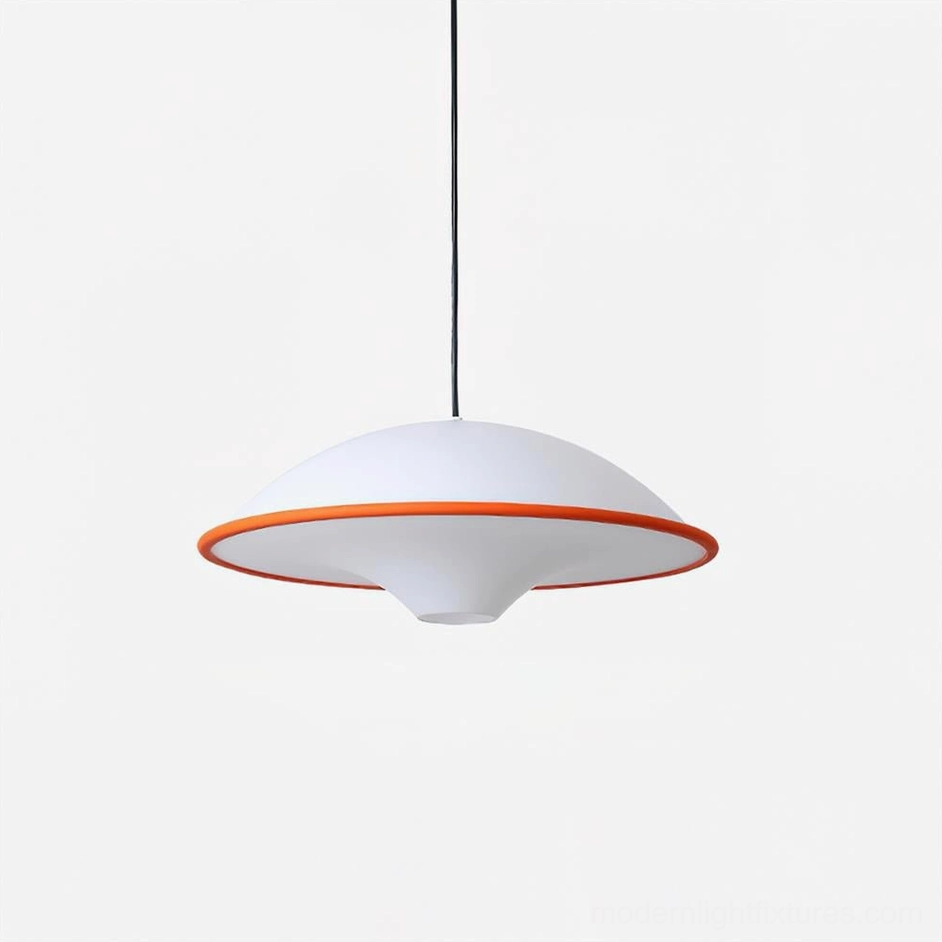 Fontana UFO pendant light orange and white color combination, contemporary design fixture