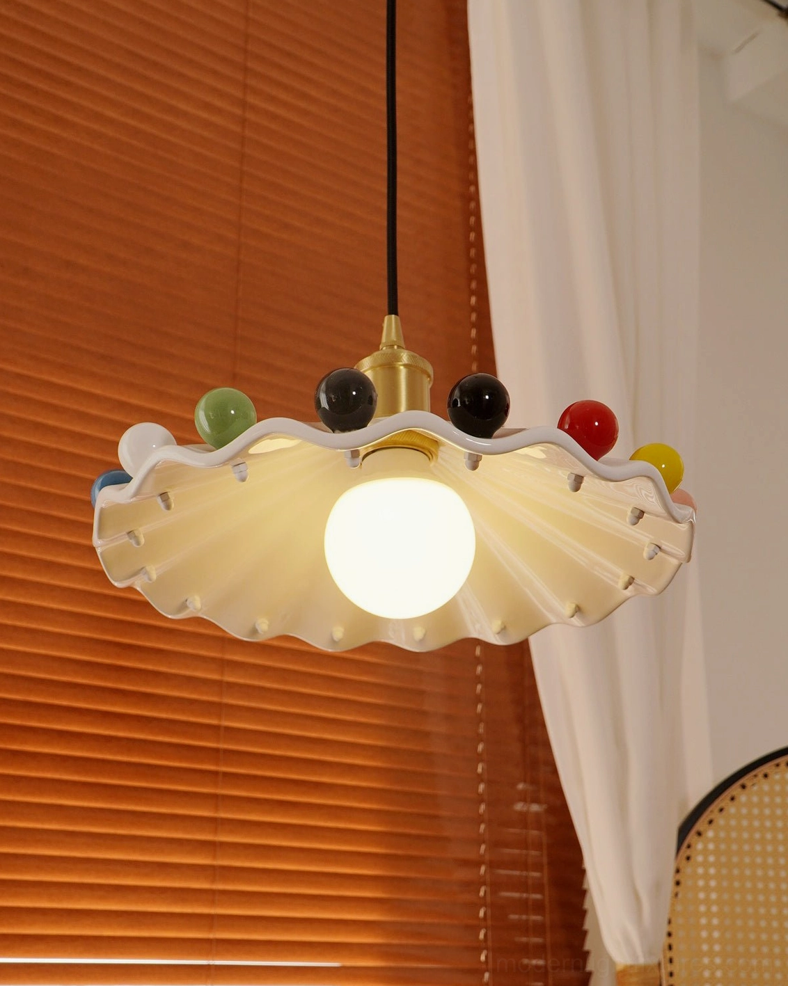 Fonthill handmade ceramic pendant lamp multicolor glaze playful artistic statement kitchen island