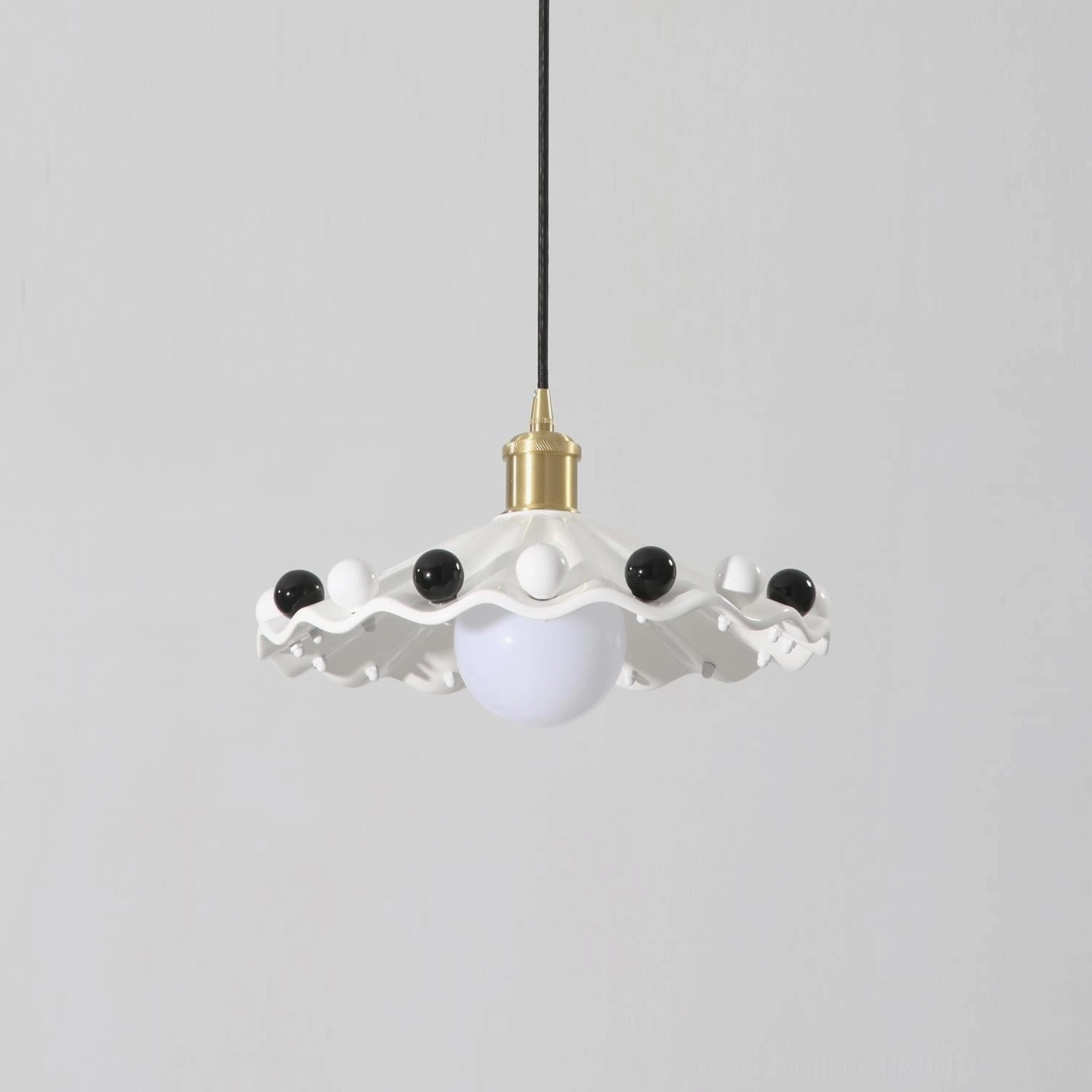 Fonthill ceramic scalloped pendant light farmhouse cottage interior rustic handmade organic aesthetic