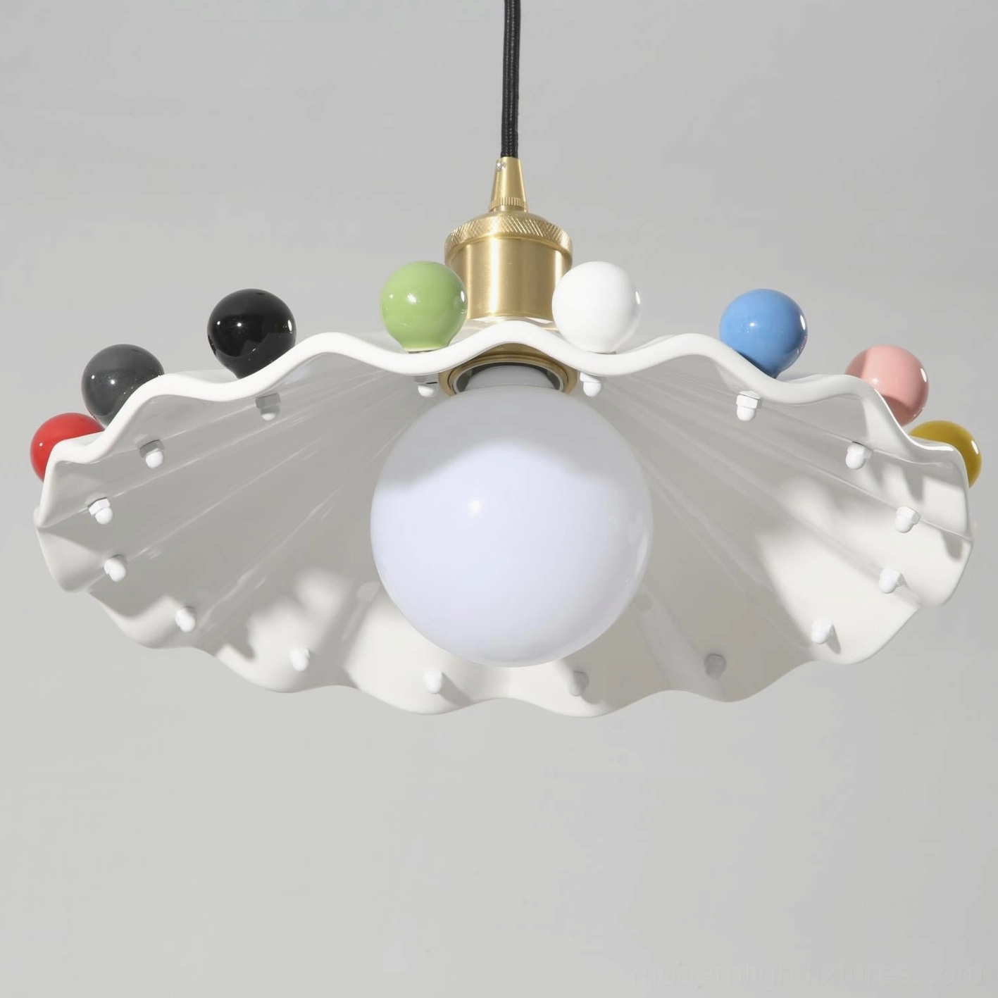 Fonthill ceramic scalloped pendant light design inspiration mid-century modern organic form