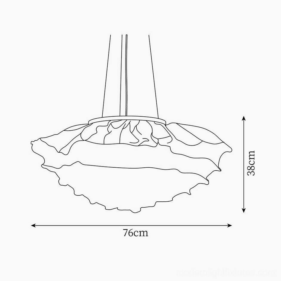 Large Forsyth pendant lamp dimension drawing - 76cm diameter x 38cm height technical specification