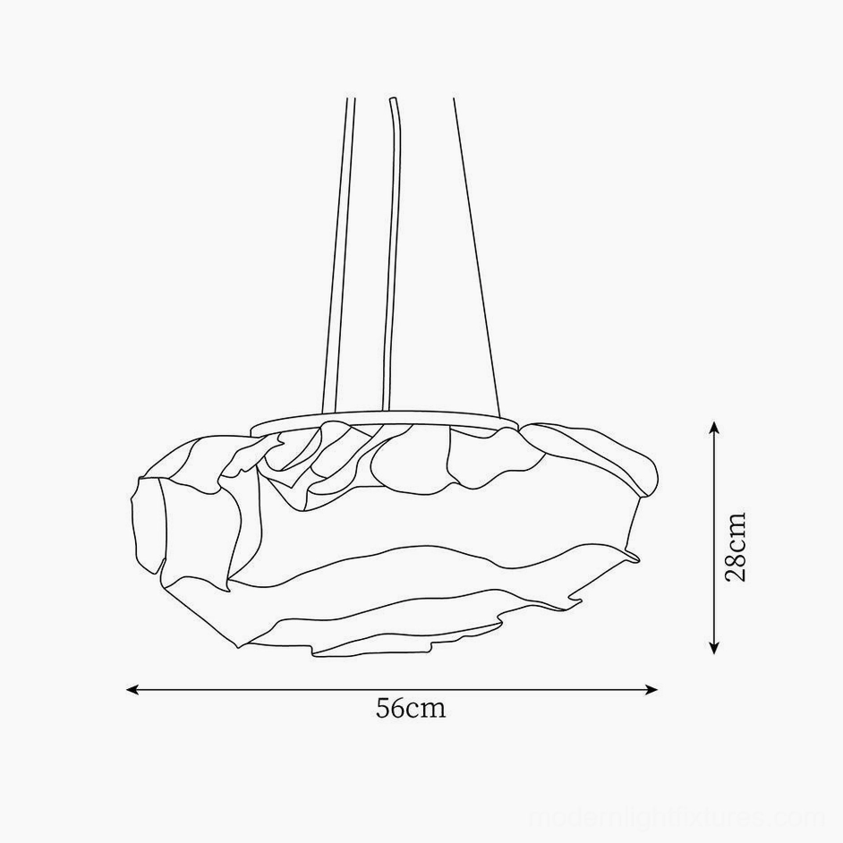 Medium Forsyth pendant lamp dimension drawing - 56cm diameter x 28cm height technical specification