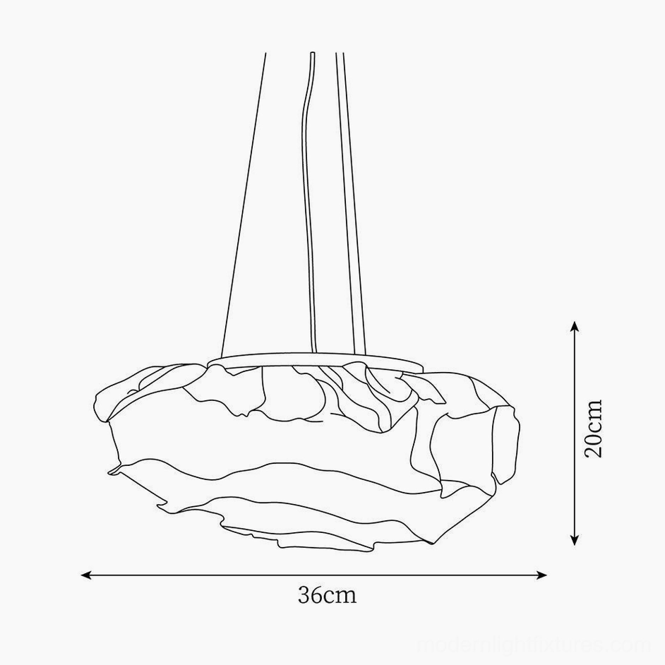 Small Forsyth pendant lamp dimension drawing - 36cm diameter x 20cm height technical specification