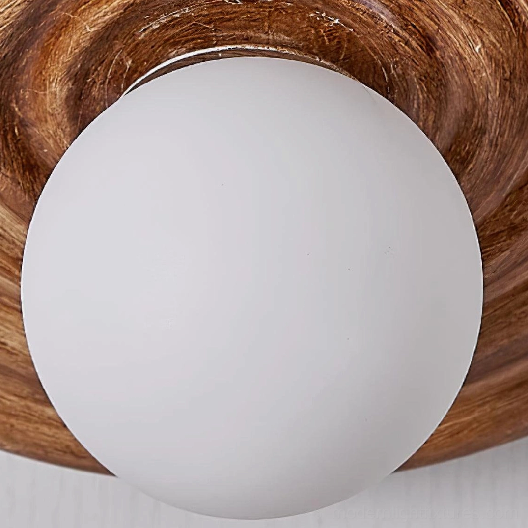 Francie modern ceiling light fixture in warm tone installation showing damp-rated construction and durable design