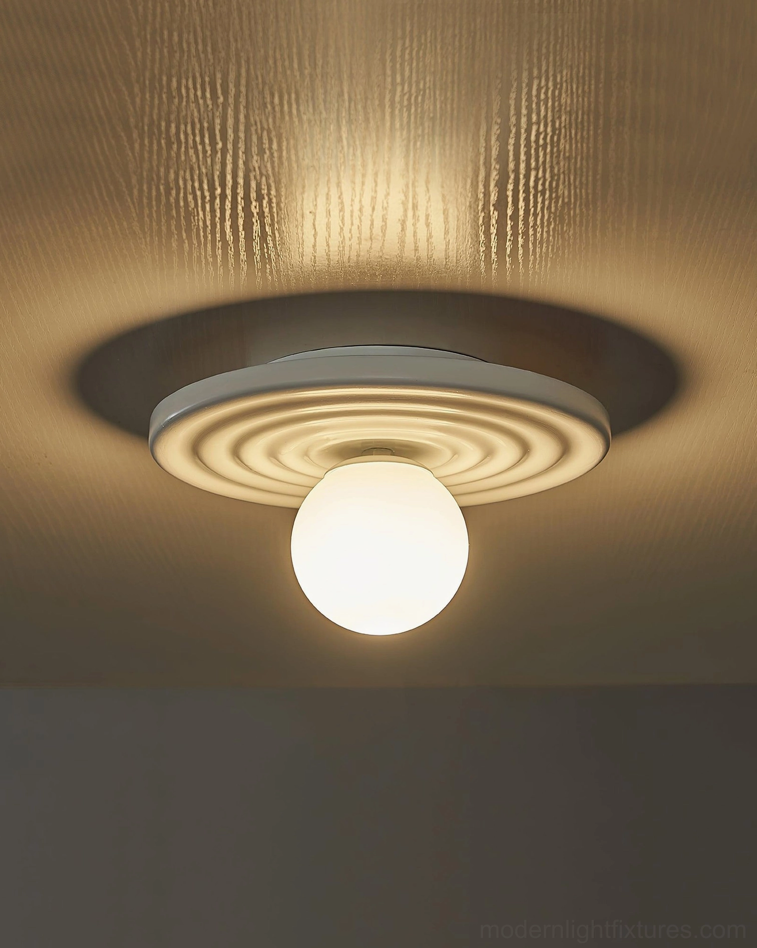 Francie modern ceiling light installed showing mounting hardware and installation configuration detail