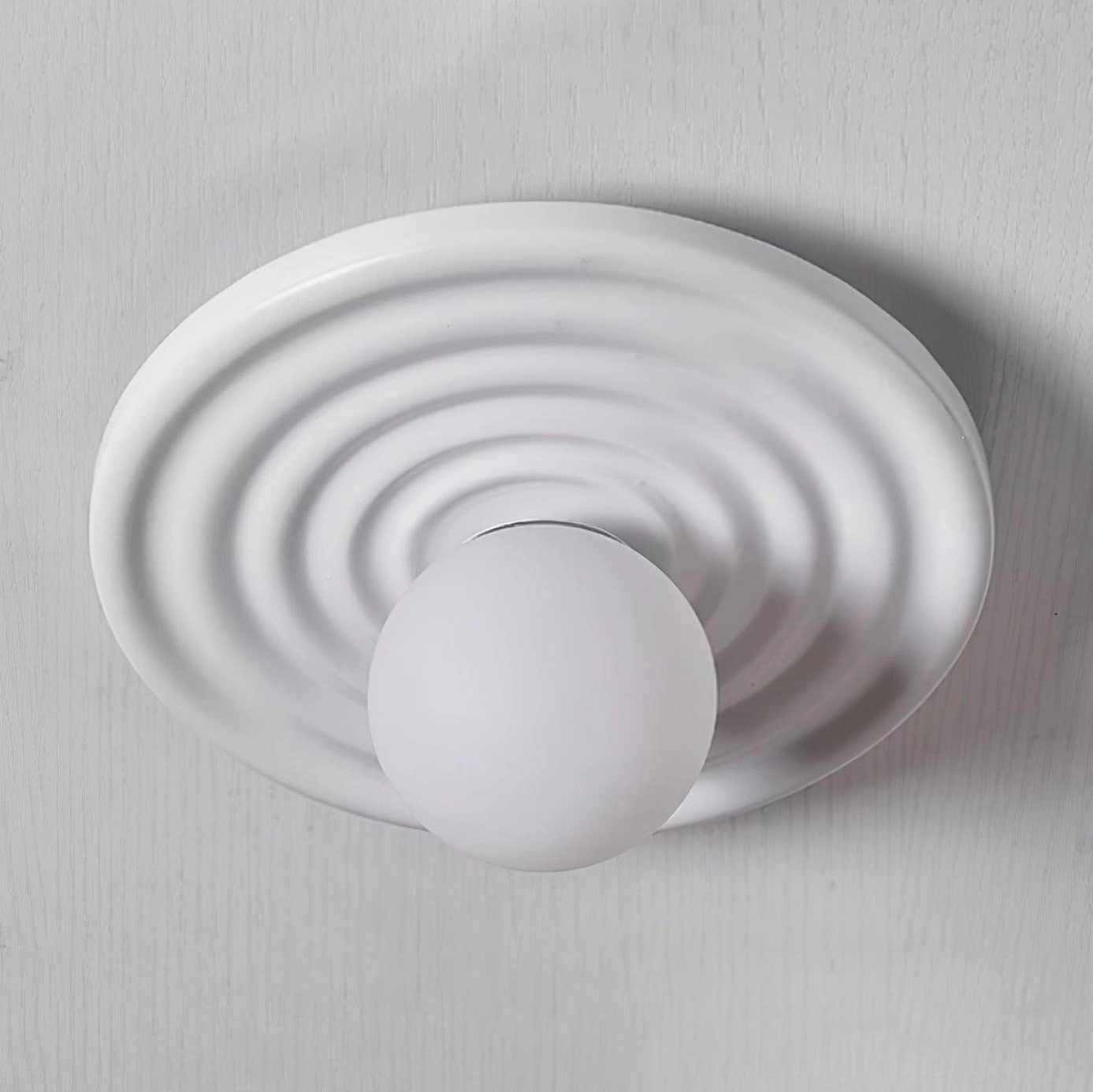 Francie ribbed ceiling light showing Japanese aesthetic design with subtle minimalist form and warm gentle glow