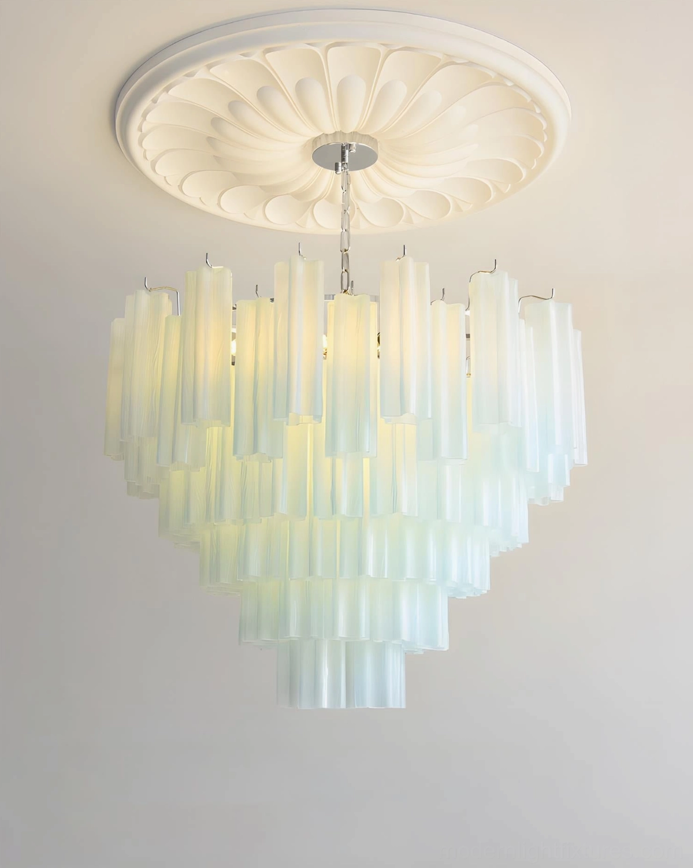 Frosted glass tiered chandelier international certification compliance mark