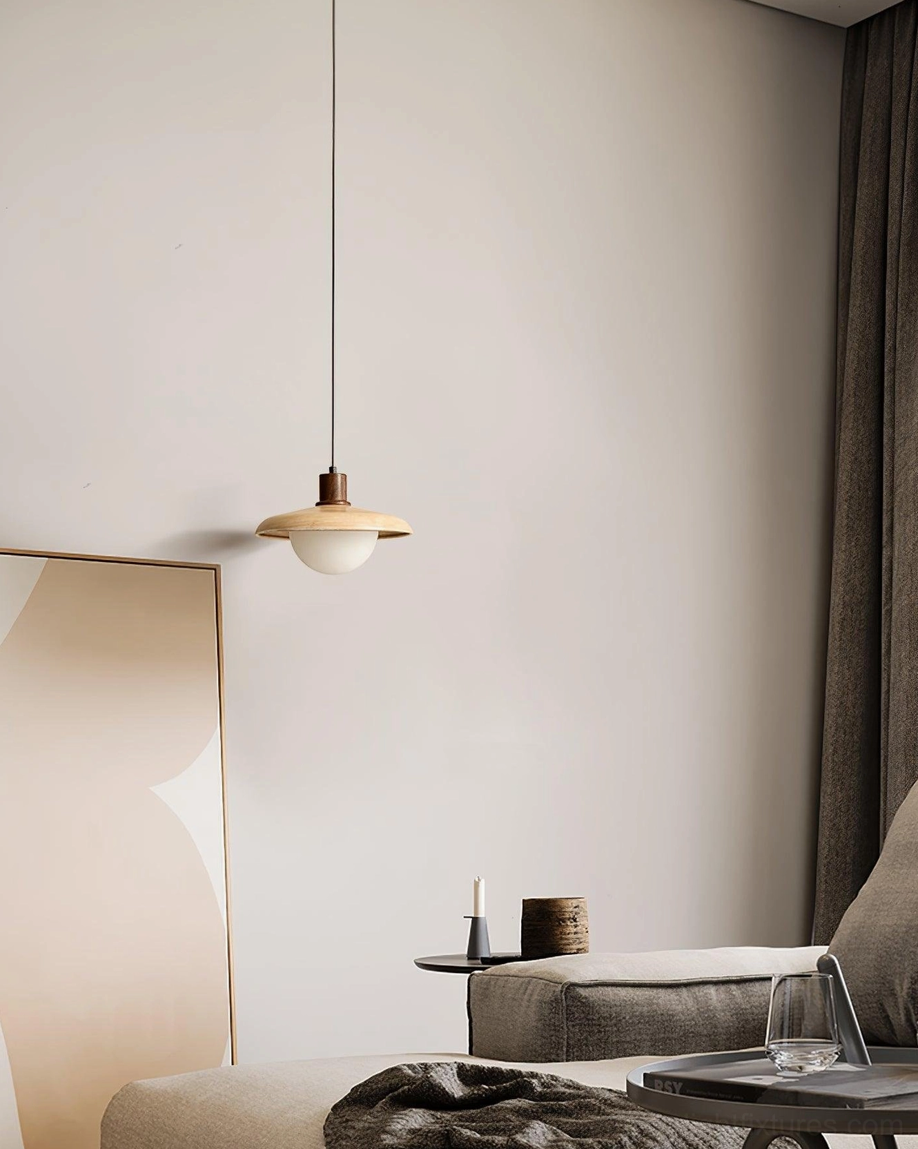 Frosted glass pendant shade with metal frame contemporary lighting fixture