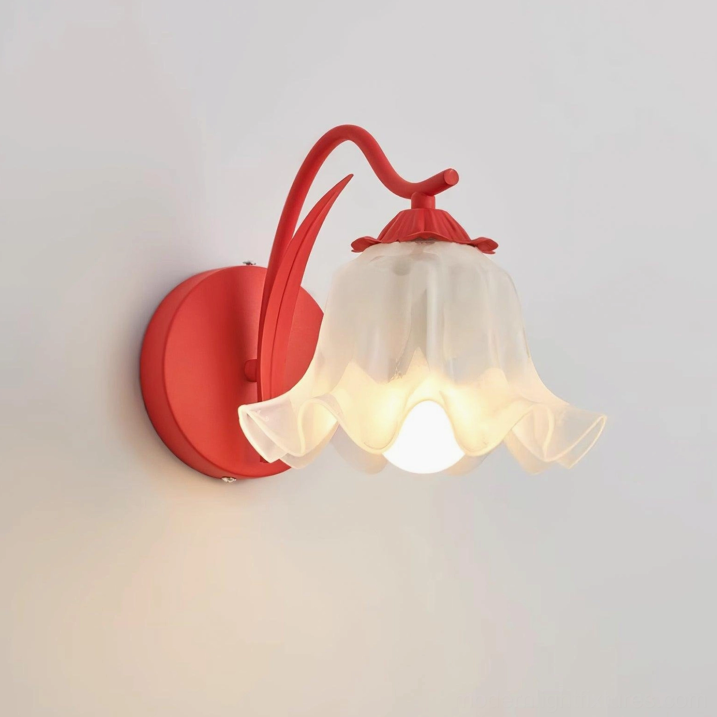Frosted glass petal shade modern wall sconce - warm light diffusion