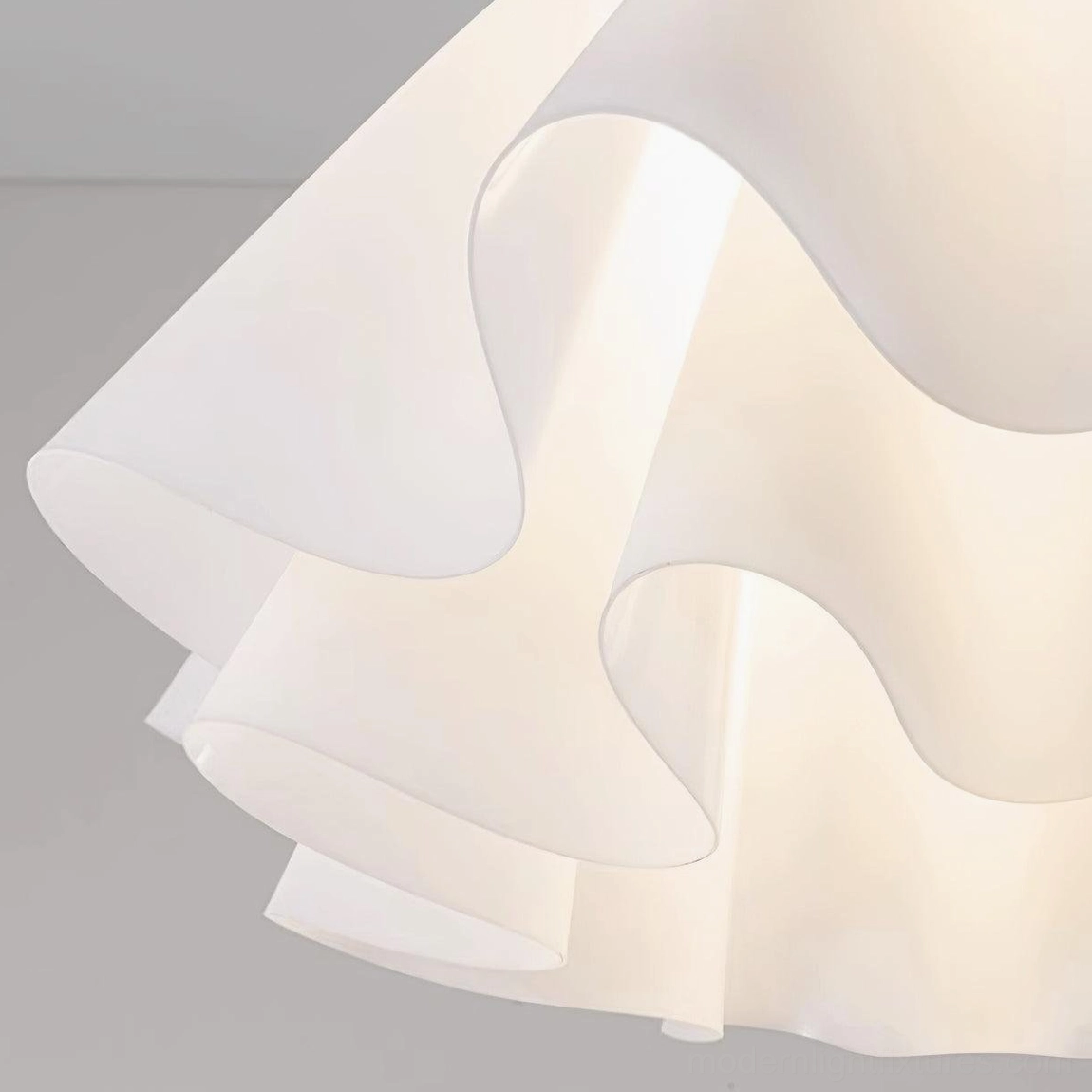 Gailon pleated ceiling light fixture installed in contemporary home interior design setting