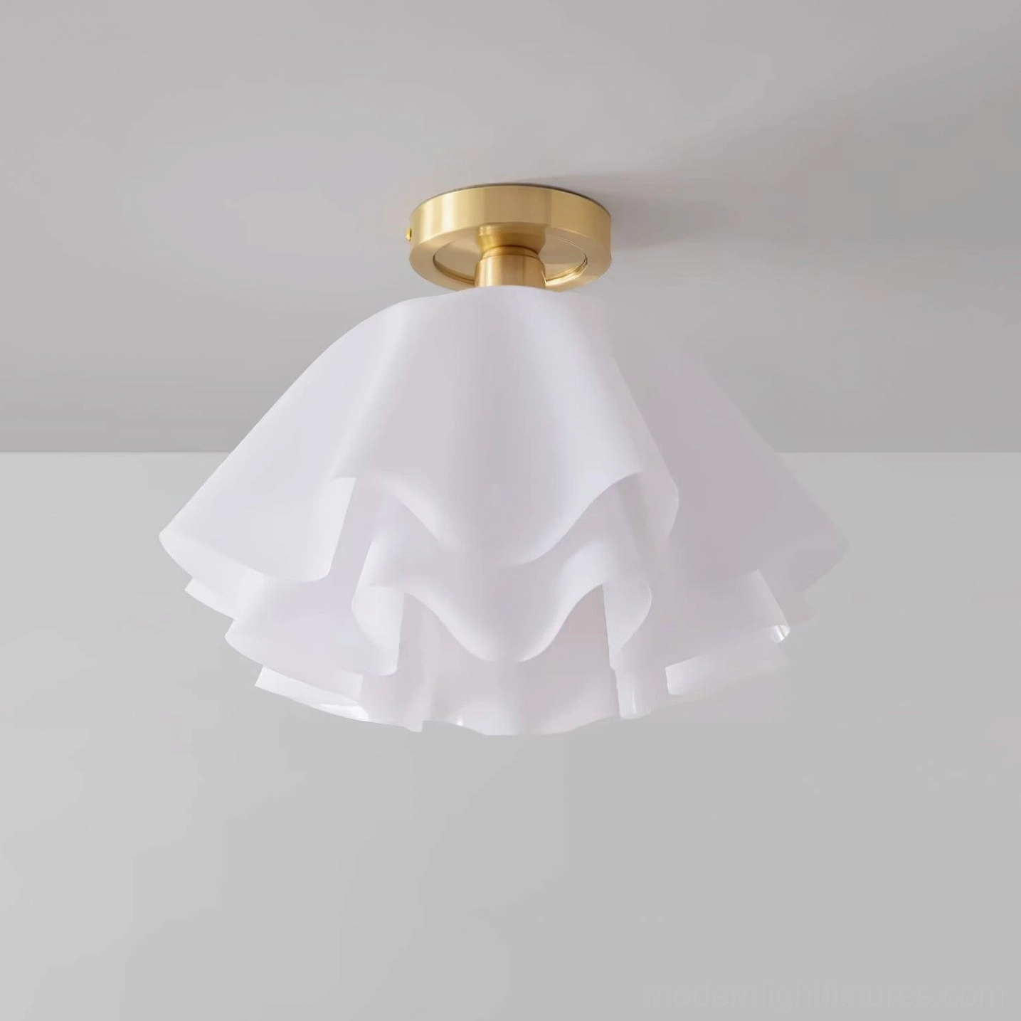 Gailon modern pleated ceiling light fixture showing architectural pleated shade geometry and design detail