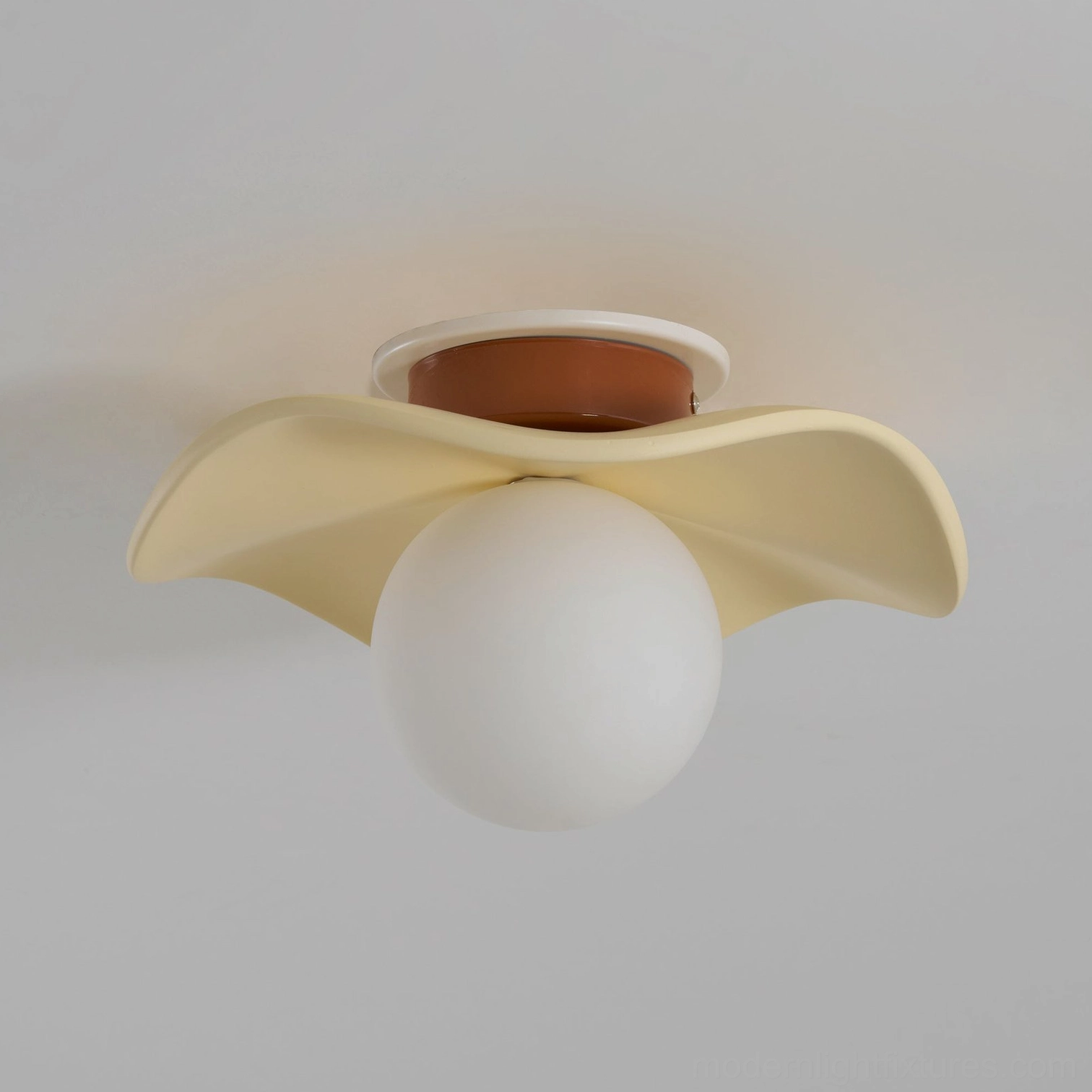 Gand modern globe ceiling light paired with contemporary bedroom interior styling