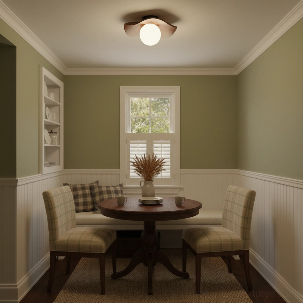 Gand ceiling light fixture close-up showing frosted glass globe and resin body detail
