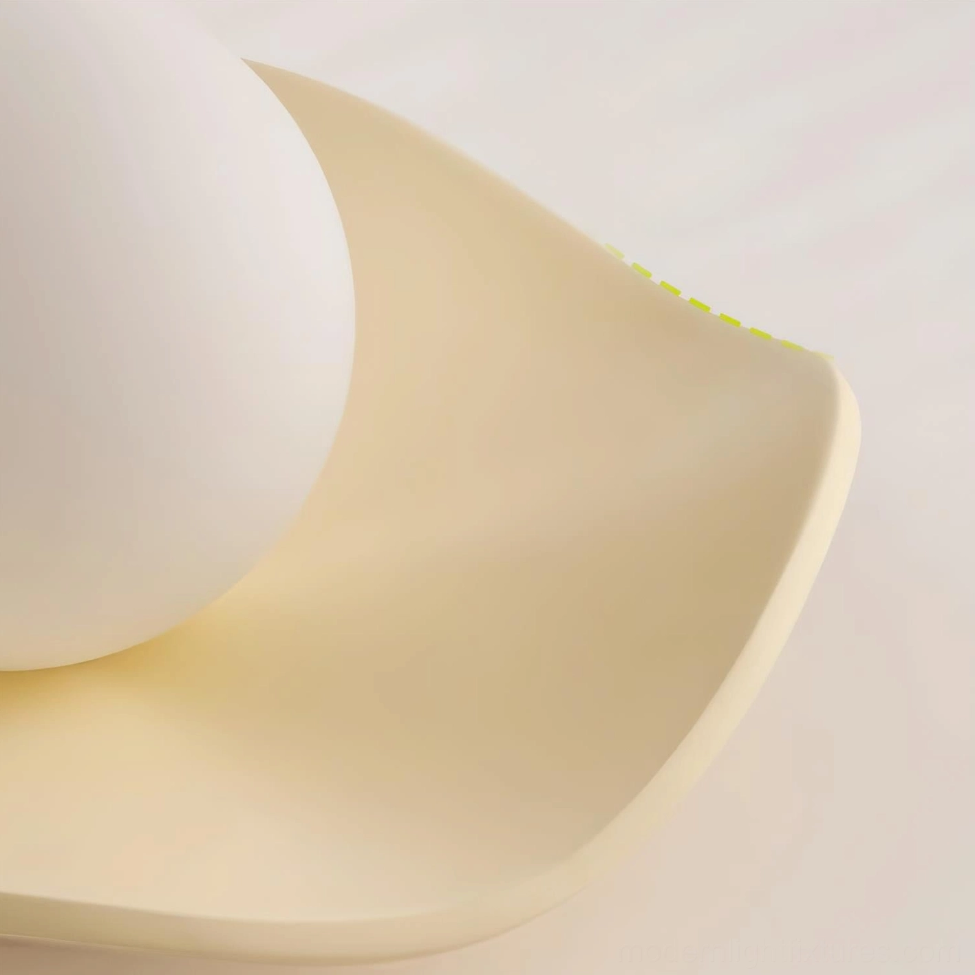 Gand ceiling light fixture showing globe diffuser wrapping light evenly around fixture