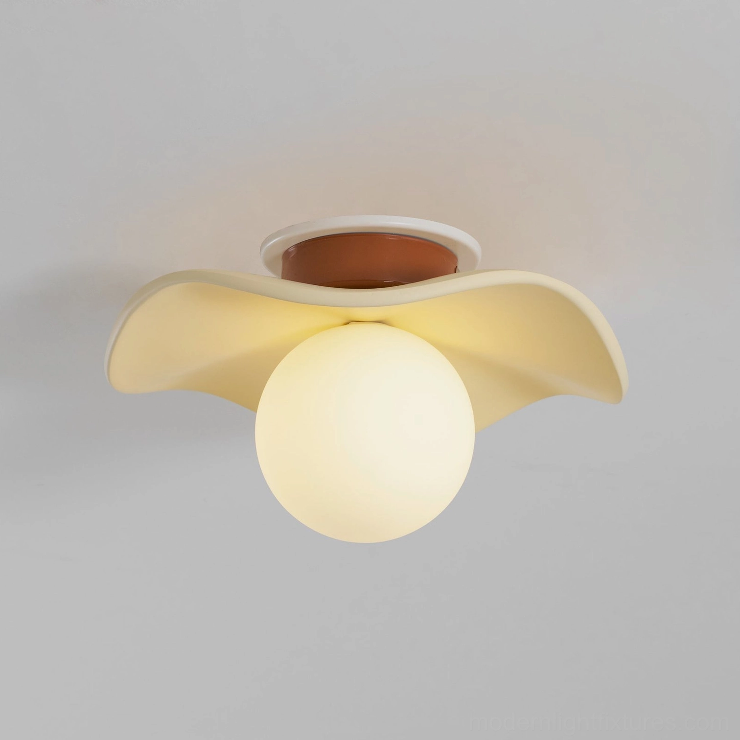 Gand flush mount ceiling light showing hardwired fixture ready for electrical connection
