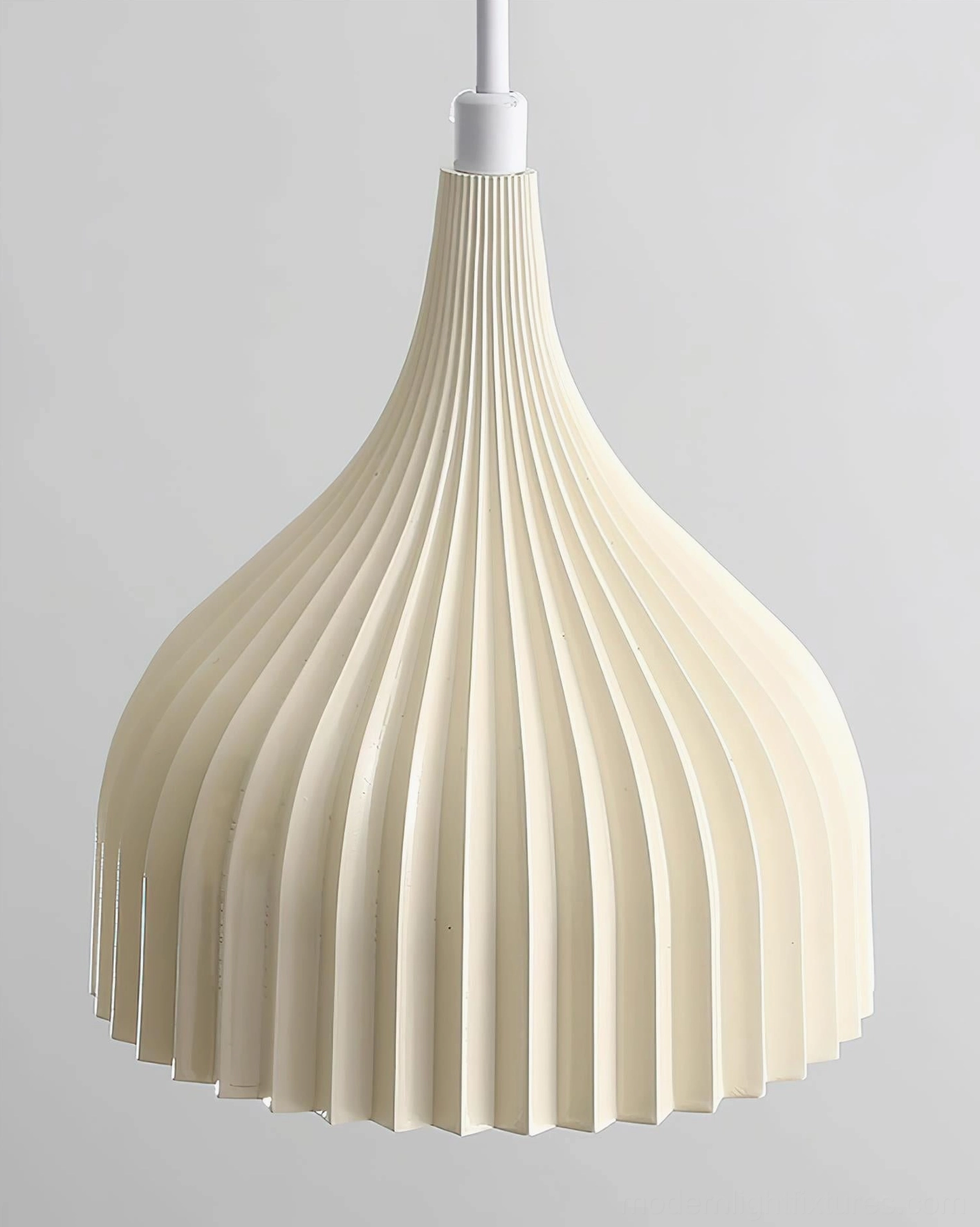 Garay large-scale fluted pendant lamp creamy matte off-white bell-shaped vertical stripe