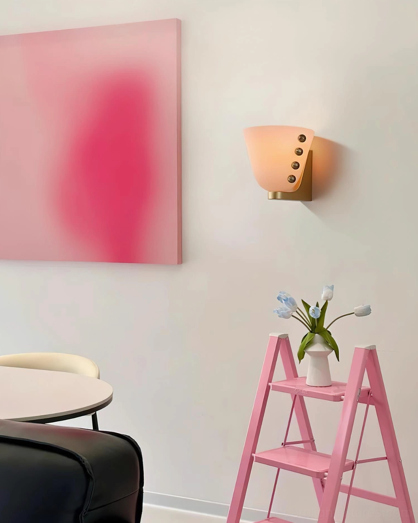 Gemma modern wall sconce accent lighting in gallery wall display with contemporary home décor