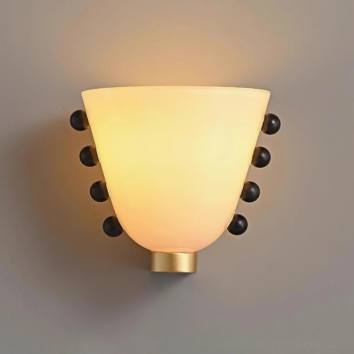 Gemma wall sconce in white finish showing clean lines and frosted glass asymmetric layers