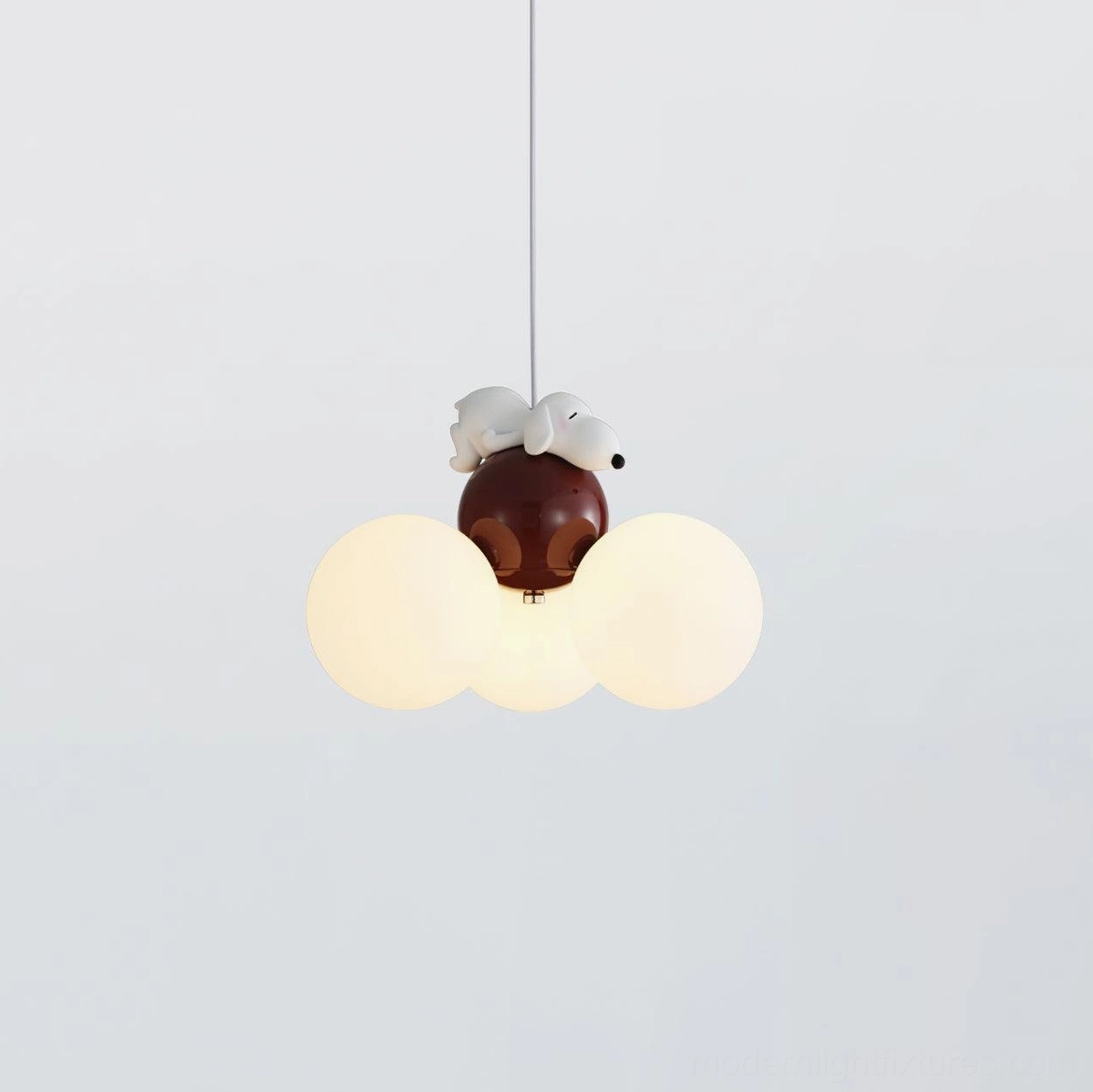Gentle elephant-themed animal pendant lamp with frosted glass and decorative resin ornament