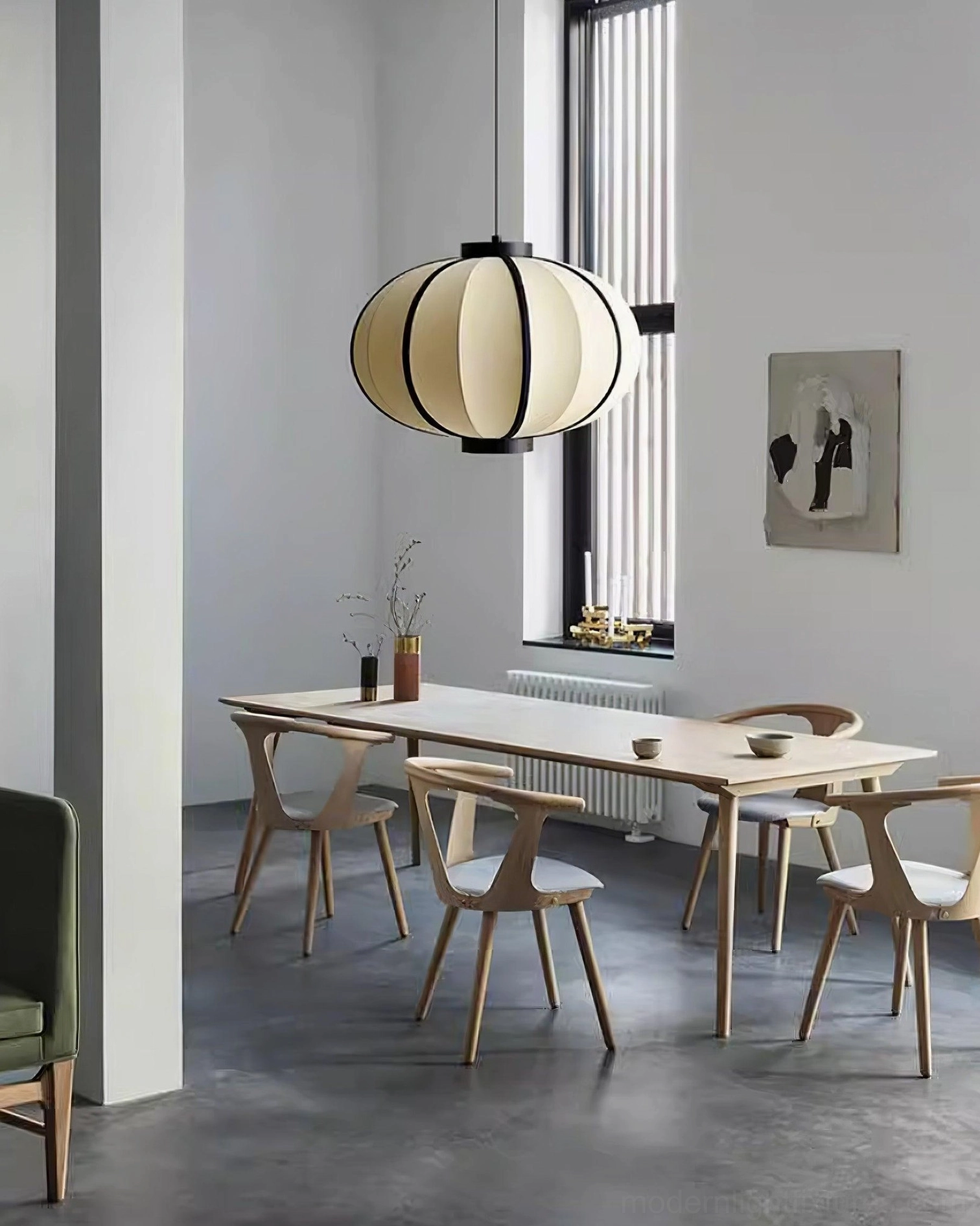 Minimalist geometric lantern pendant light hardwired professional lighting fixture installation