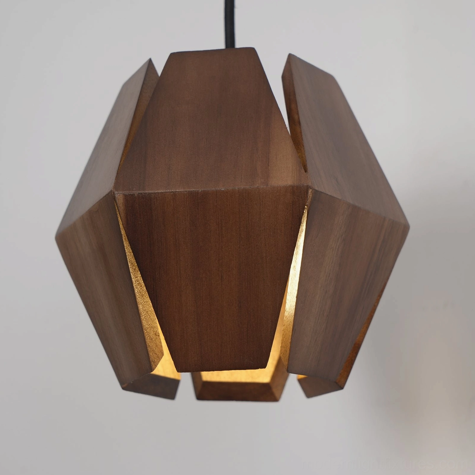 Geometric wood wall sconce mid-century modern style natural wood finish styled shot