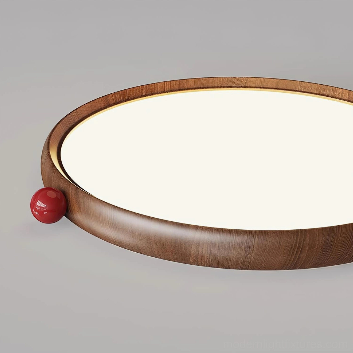 Geos LED ceiling light with hardwired installation in modern minimalist bedroom environment