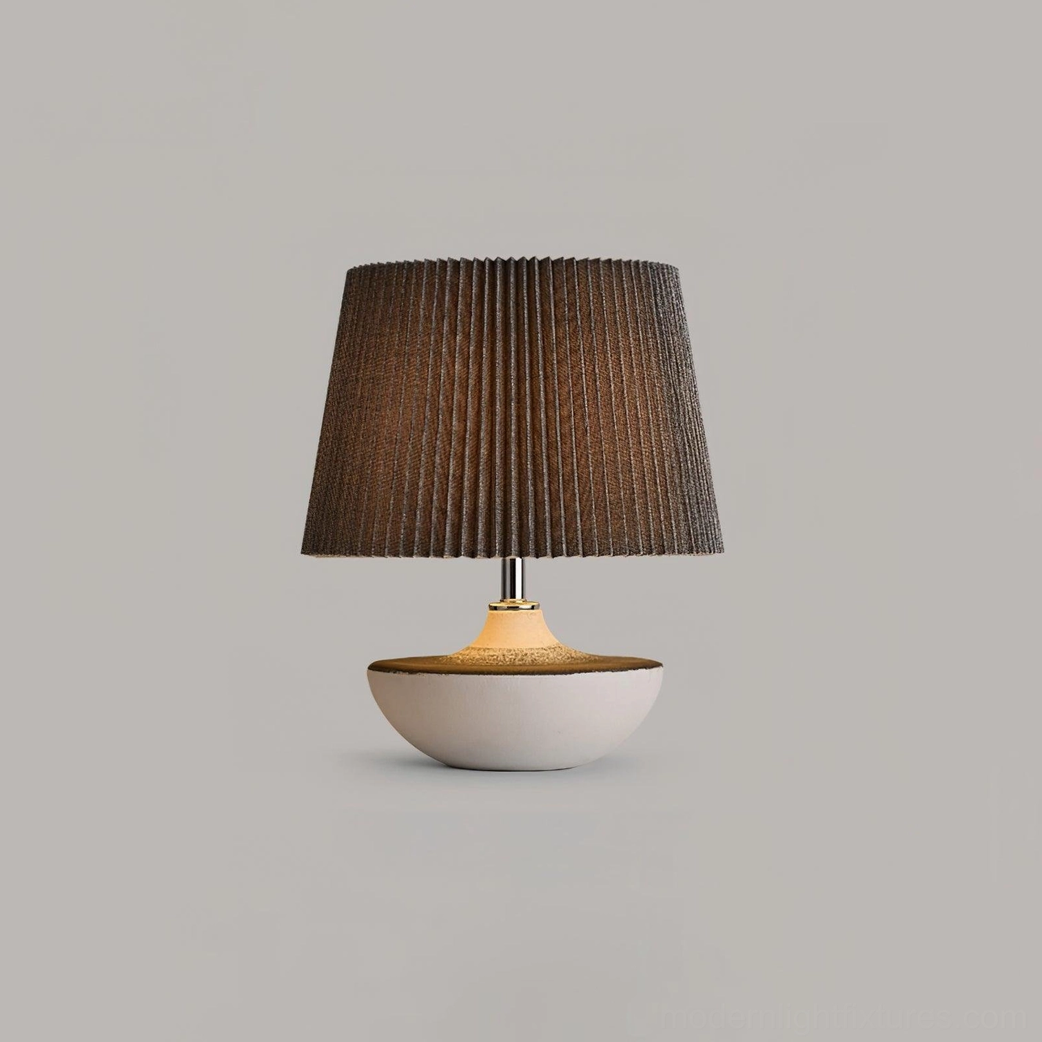 Ghassan ceramic table lamp detail of grey white two-tone finish and gold metal accents luxury aesthetic