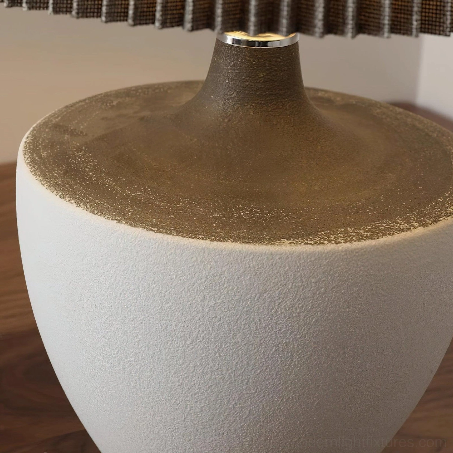 Ghassan modern ceramic table lamp in Japandi interior design style with minimalist contemporary furnishings