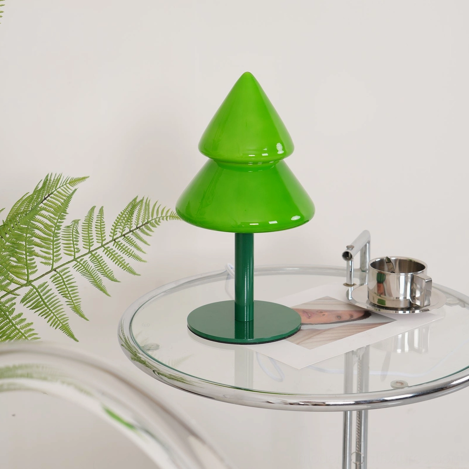 Gift presentation of modern Christmas tree table lamp in premium packaging