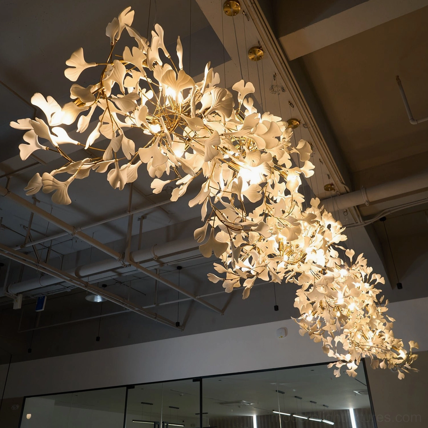 Contemporary ginkgo leaf chandelier C style with care and maintenance instructions guide