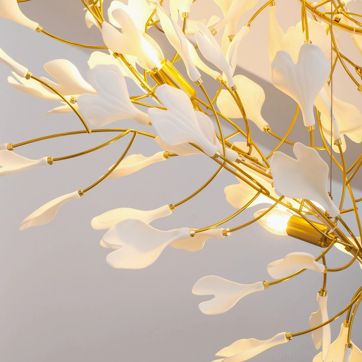 Modern ginkgo pendant chandelier lifestyle image showing interior design integration