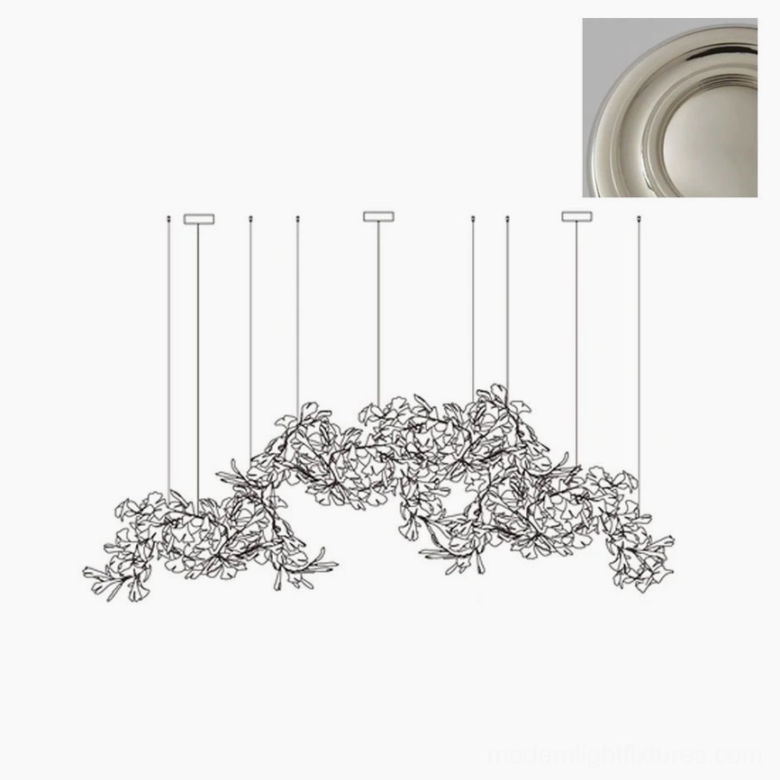 Ginkgo leaf chandelier C style specification sheet and product configuration options