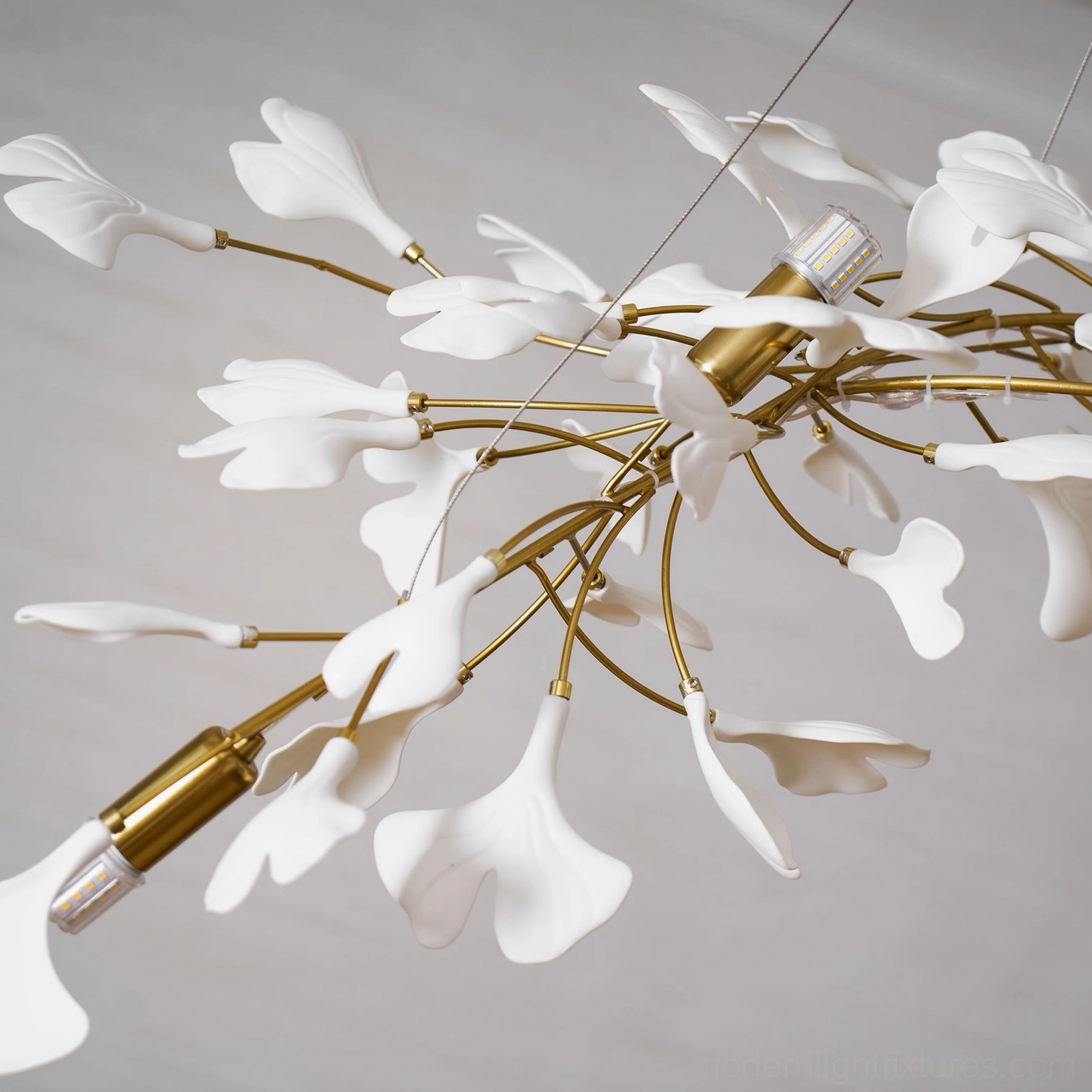 Ginkgo leaf chandelier 100cm size in modern dining room application