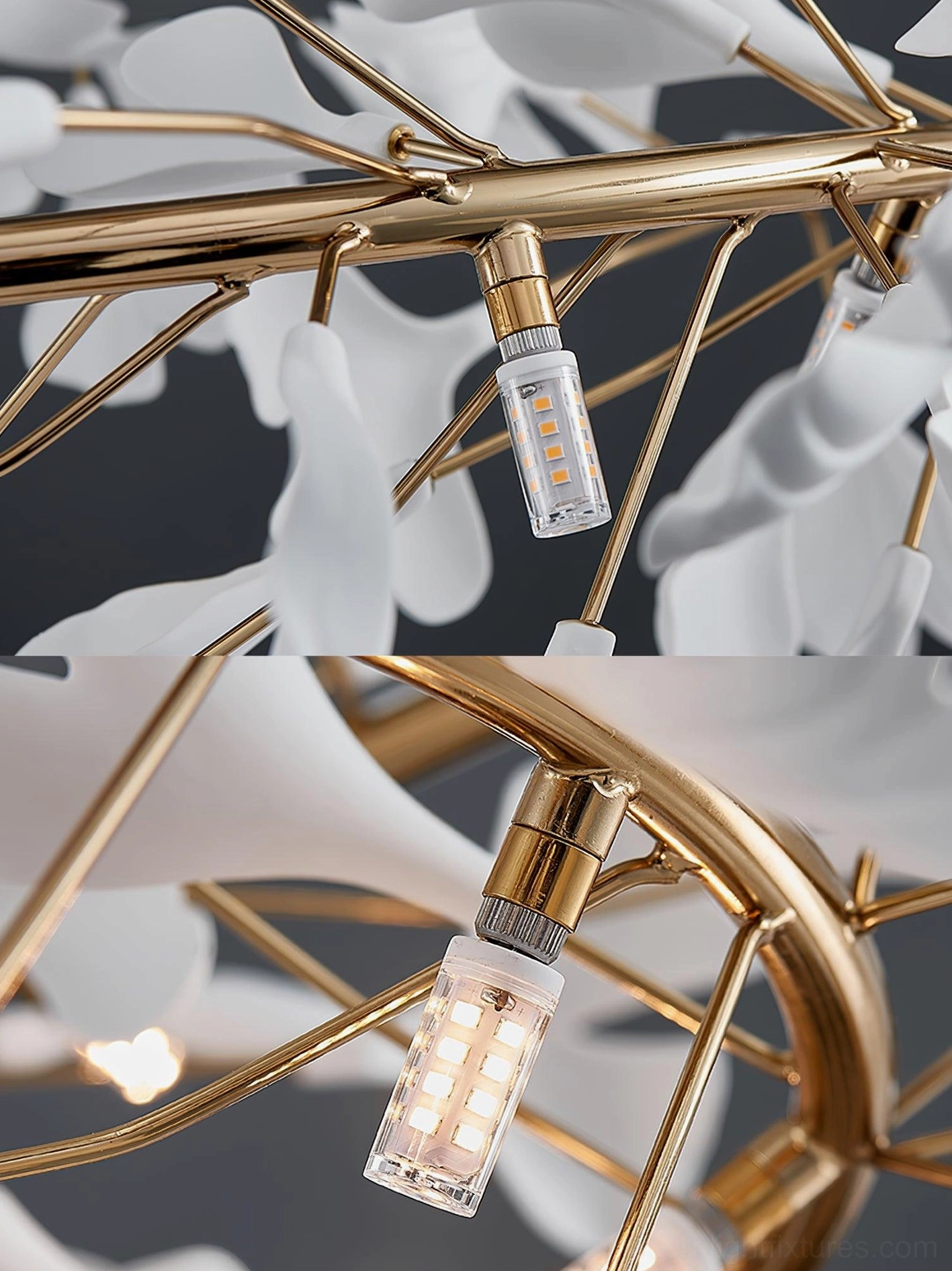 Artistic ginkgo leaf pendant chandelier with nature-inspired design and lighting effect