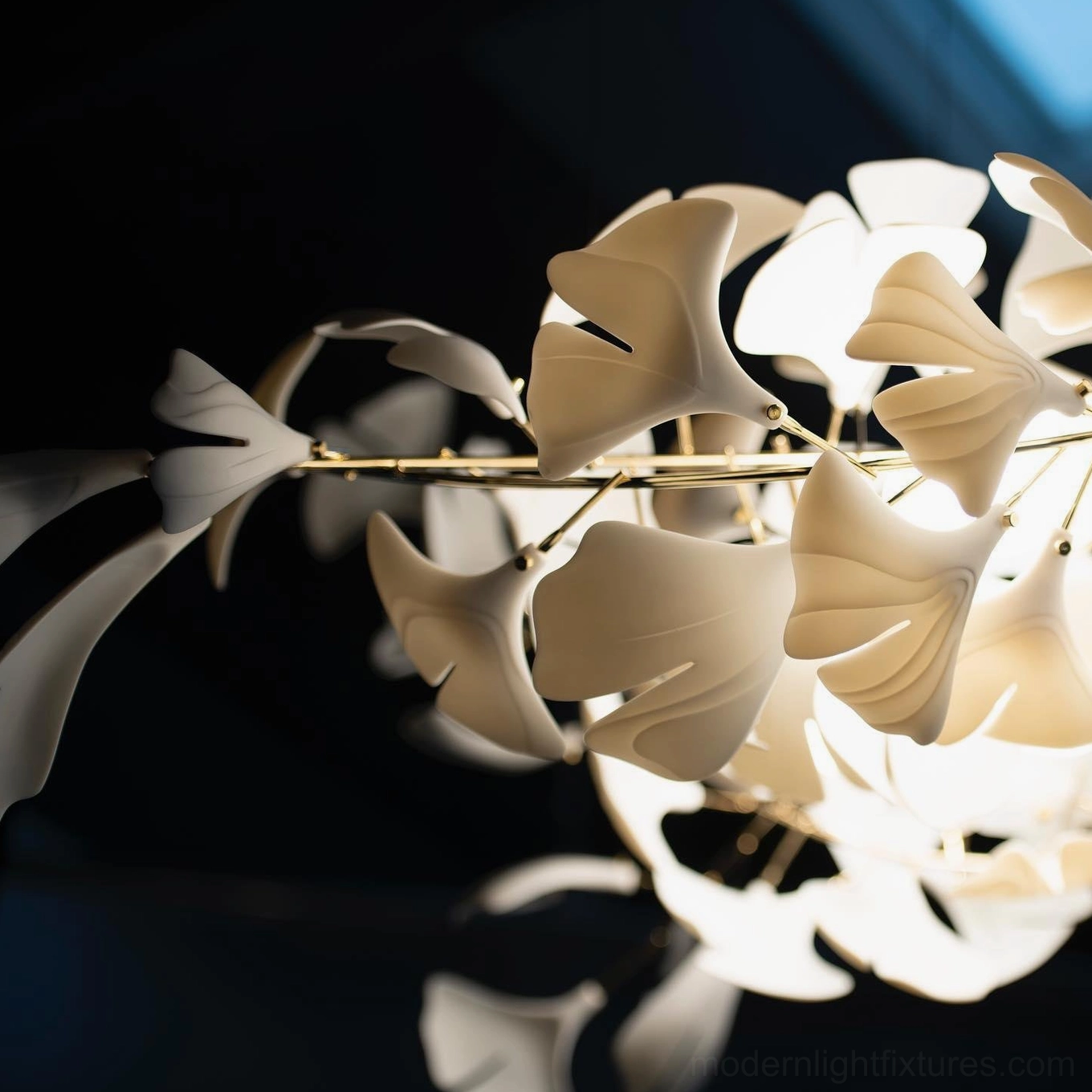 Ginkgo leaf chandelier botanical living space transformation creating organic ambiance