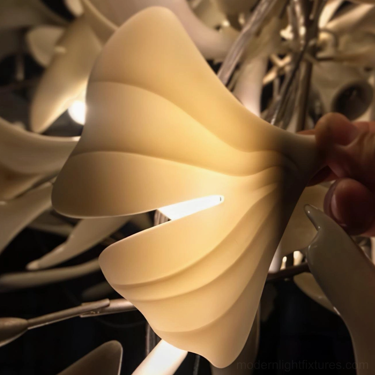 Ginkgo leaf chandelier shade options ceramic materials and finish customization