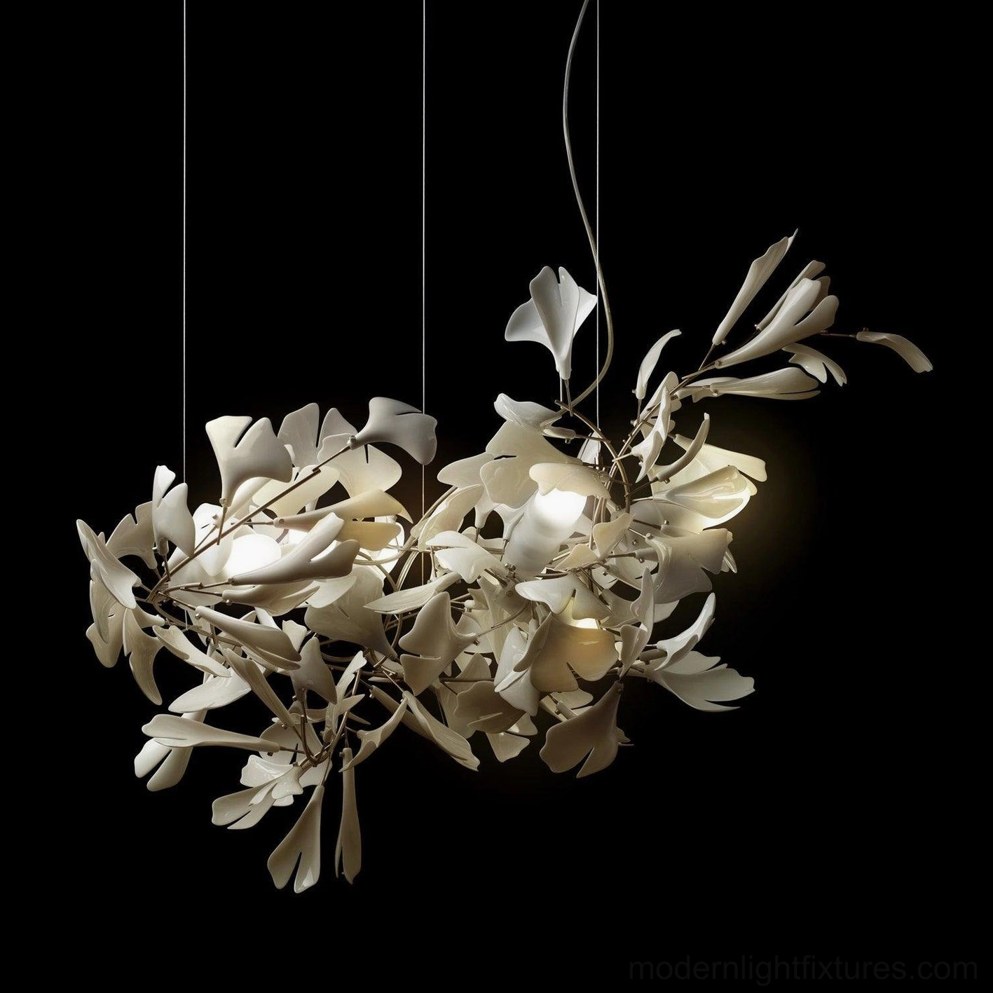 Ginkgo leaf chandelier dimmer control compatibility and lighting mood adjustment capabilities