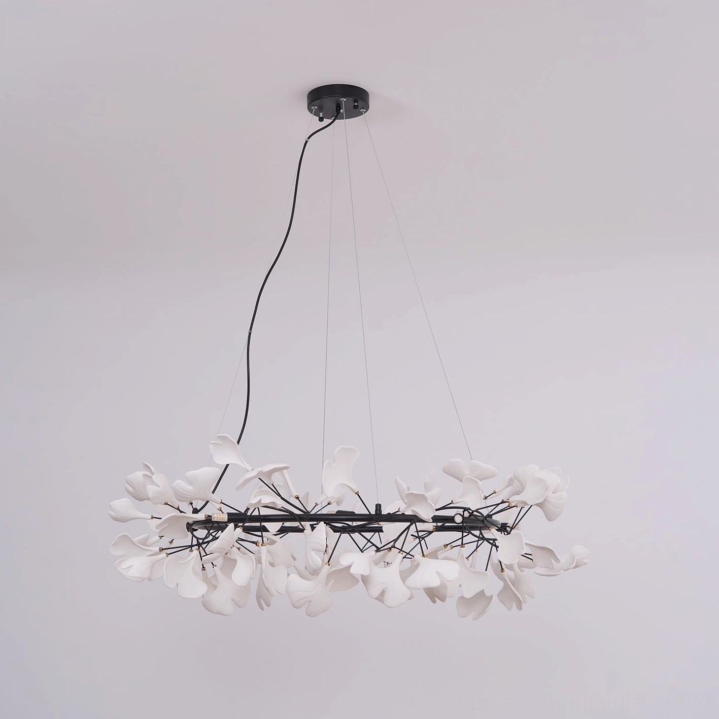 Ginkgo leaf chandelier O adjustable hanging cable height customization options