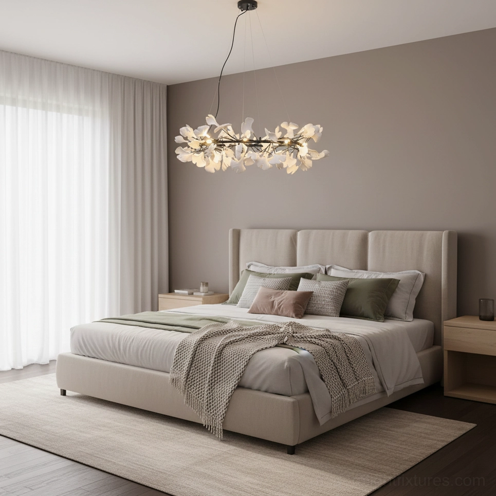 Ginkgo leaf chandelier O botanical inspired pendant light contemporary minimalist design