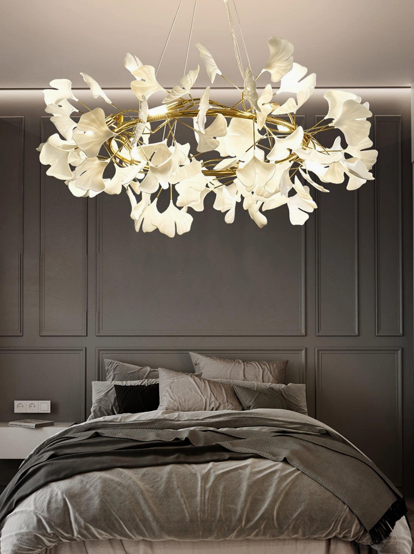 Ginkgo leaf chandelier O contemporary home interior design application and styling